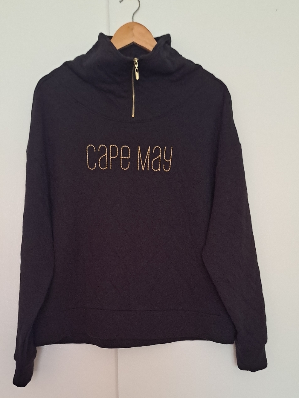 GEAR  For Sports Black Pullover with Gold Zipper Accent